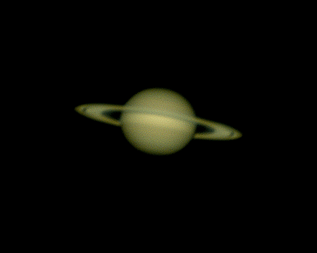Less than a week before planet Saturn reaches opposition, this image shows the full circle of the planet, its ring plane tipped up. Though the image creator makes no claims of good quality, some banding in the planetary atmosphere shows in this image, and the Cassini Division -- a dark gap within the ring plane -- is resolved. September 29, 2026.
